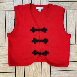 Nicklaus Vintage Red Cotton Vest, made in Hong Kong